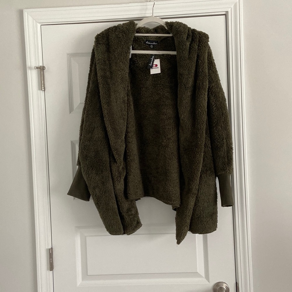 Army Green Hooded Cardigan